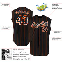 Laden Sie das Bild in den Galerie-Viewer, Custom Black Orange Pinstripe White Authentic Sleeveless Baseball Jersey
