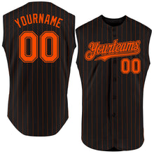 Laden Sie das Bild in den Galerie-Viewer, Custom Black Orange Pinstripe Orange Authentic Sleeveless Baseball Jersey

