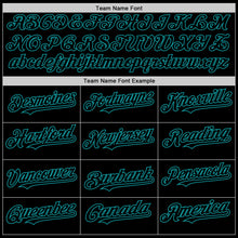 Load image into Gallery viewer, Custom Black Teal Pinstripe Teal Authentic Sleeveless Baseball Jersey
