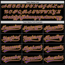 Charger l&#39;image dans la galerie, Custom Black Purple-Gold Authentic Throwback Baseball Jersey
