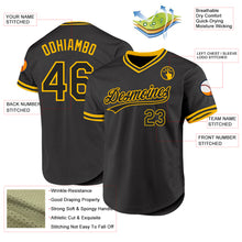 Laden Sie das Bild in den Galerie-Viewer, Custom Black Gold Authentic Throwback Baseball Jersey
