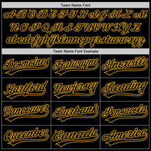Laden Sie das Bild in den Galerie-Viewer, Custom Black Gold Authentic Throwback Baseball Jersey
