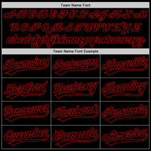 Charger l&#39;image dans la galerie, Custom Black Red Authentic Throwback Baseball Jersey
