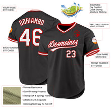 Laden Sie das Bild in den Galerie-Viewer, Custom Black White-Red Authentic Throwback Baseball Jersey

