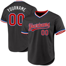 Charger l&#39;image dans la galerie, Custom Black Red-Royal Authentic Throwback Baseball Jersey
