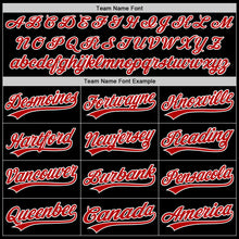 Charger l&#39;image dans la galerie, Custom Black Red-White Authentic Throwback Baseball Jersey
