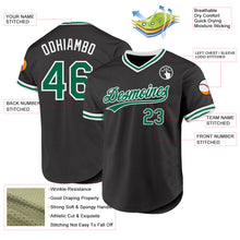 Load image into Gallery viewer, Custom Black Kelly Green-White Authentic Throwback Baseball Jersey
