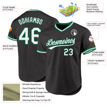 Load image into Gallery viewer, Custom Black White-Kelly Green Authentic Throwback Baseball Jersey
