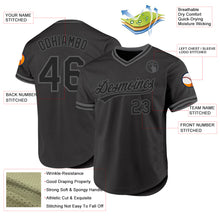 Load image into Gallery viewer, Custom Black Steel Gray Authentic Throwback Baseball Jersey
