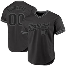 Laden Sie das Bild in den Galerie-Viewer, Custom Black Steel Gray Authentic Throwback Baseball Jersey
