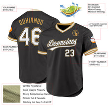 Laden Sie das Bild in den Galerie-Viewer, Custom Black White-Old Gold Authentic Throwback Baseball Jersey
