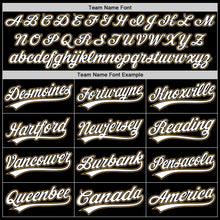 Laden Sie das Bild in den Galerie-Viewer, Custom Black White-Old Gold Authentic Throwback Baseball Jersey
