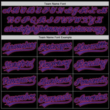 Charger l&#39;image dans la galerie, Custom Black Purple-Pink Authentic Throwback Baseball Jersey
