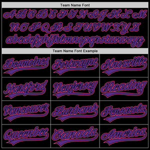 Custom Black Purple-Pink Authentic Throwback Baseball Jersey