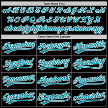 Load image into Gallery viewer, Custom Black Teal-White Authentic Throwback Baseball Jersey
