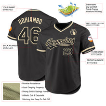 Load image into Gallery viewer, Custom Black Cream Authentic Throwback Baseball Jersey
