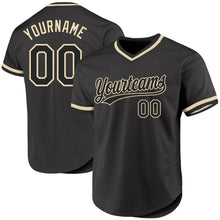 Load image into Gallery viewer, Custom Black Cream Authentic Throwback Baseball Jersey
