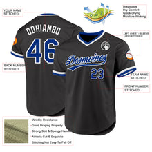 Load image into Gallery viewer, Custom Black Royal-White Authentic Throwback Baseball Jersey

