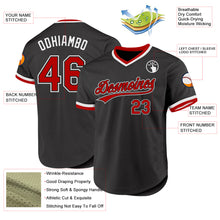 Laden Sie das Bild in den Galerie-Viewer, Custom Black Red-White Authentic Throwback Baseball Jersey
