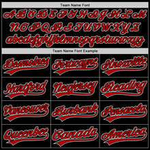 Laden Sie das Bild in den Galerie-Viewer, Custom Black Red-White Authentic Throwback Baseball Jersey
