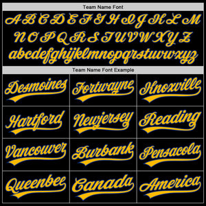 Custom Black Royal-Gold Authentic Throwback Baseball Jersey