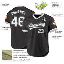 Load image into Gallery viewer, Custom Black White-Gray Authentic Throwback Baseball Jersey
