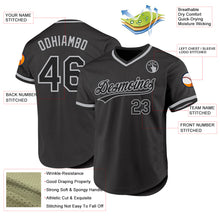 Load image into Gallery viewer, Custom Black Gray Authentic Throwback Baseball Jersey
