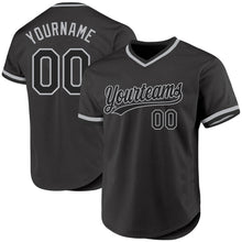 Charger l&#39;image dans la galerie, Custom Black Gray Authentic Throwback Baseball Jersey
