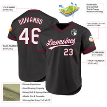 Load image into Gallery viewer, Custom Black White-Maroon Authentic Throwback Baseball Jersey
