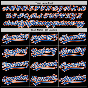 Custom Black Blue-Orange Authentic Throwback Baseball Jersey