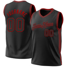 Laden Sie das Bild in den Galerie-Viewer, Custom Black Red Authentic Throwback Basketball Jersey
