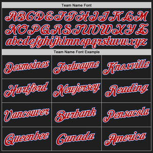 Custom Black Royal-Red Authentic Throwback Basketball Jersey
