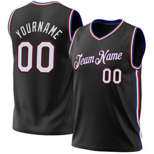 Laden Sie das Bild in den Galerie-Viewer, Custom Black Royal-Red Authentic Throwback Basketball Jersey
