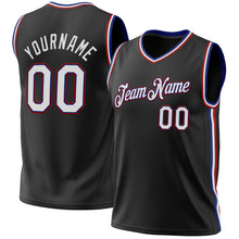 Load image into Gallery viewer, Custom Black Royal-Red Authentic Throwback Basketball Jersey
