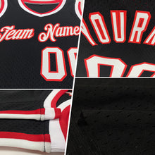 Load image into Gallery viewer, Custom Black Pink-Light Blue Authentic Throwback Basketball Jersey
