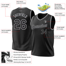 Загрузить изображение в средство просмотра галереи, Custom Black Gray Authentic Throwback Basketball Jersey
