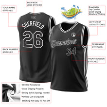 Загрузить изображение в средство просмотра галереи, Custom Black White Authentic Throwback Basketball Jersey
