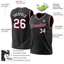 Загрузить изображение в средство просмотра галереи, Custom Black White-Maroon Authentic Throwback Basketball Jersey
