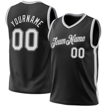 Загрузить изображение в средство просмотра галереи, Custom Black White-Gray Authentic Throwback Basketball Jersey
