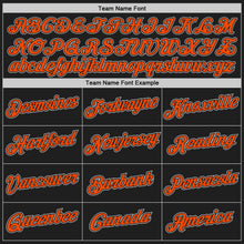 Load image into Gallery viewer, Custom Black Orange-Gray Authentic Throwback Basketball Jersey
