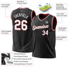 Загрузить изображение в средство просмотра галереи, Custom Black Gray-Red Authentic Throwback Basketball Jersey

