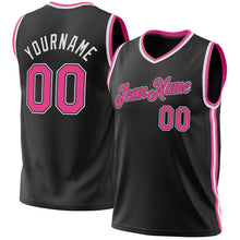 Laden Sie das Bild in den Galerie-Viewer, Custom Black Pink-White Authentic Throwback Basketball Jersey
