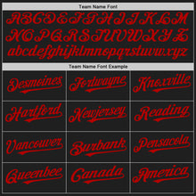 Load image into Gallery viewer, Custom Black Gold-Red Authentic Baseball Jersey
