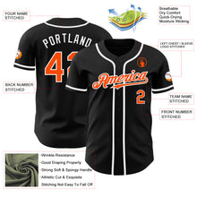 Load image into Gallery viewer, Custom Black Orange-White Authentic Baseball Jersey

