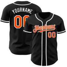 Load image into Gallery viewer, Custom Black Orange-White Authentic Baseball Jersey
