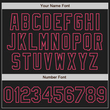 Load image into Gallery viewer, Custom Black Neon Pink-Old Gold Authentic Baseball Jersey
