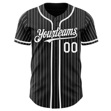 Laden Sie das Bild in den Galerie-Viewer, Custom Black White Pinstripe Authentic Baseball Jersey
