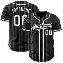 Laden Sie das Bild in den Galerie-Viewer, Custom Black White Pinstripe Authentic Baseball Jersey
