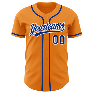 Custom Bay Orange Royal-White Authentic Baseball Jersey