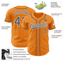 Laden Sie das Bild in den Galerie-Viewer, Custom Bay Orange Steel Gray-White Authentic Baseball Jersey
